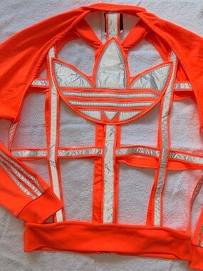 RARE Adidas X Jeremy Scott Cage Orange / Reflective Track Jacket